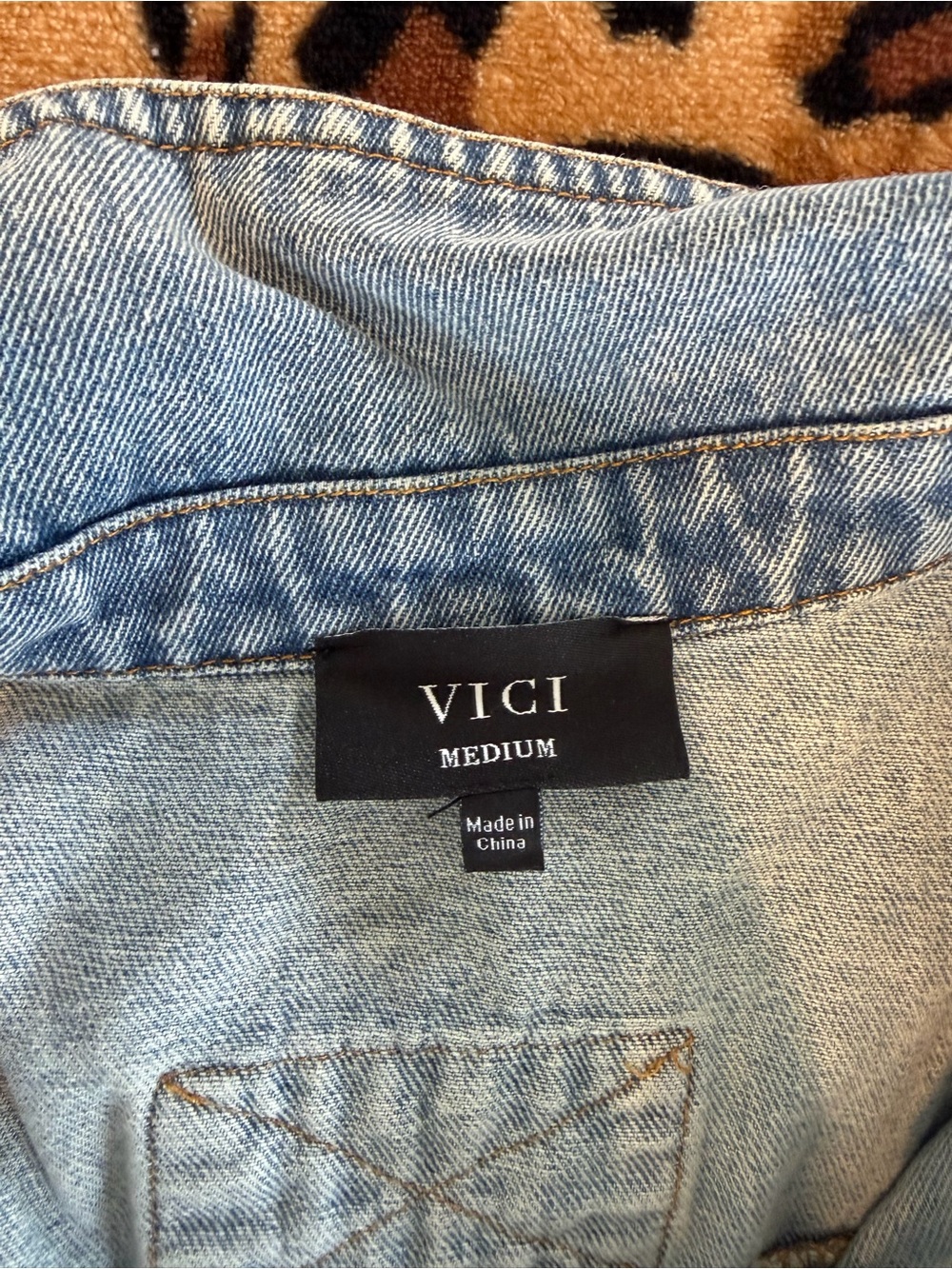 VICI Light Wash Denim Sleeveless Romper with Tie Waist - Picture 2 of 3